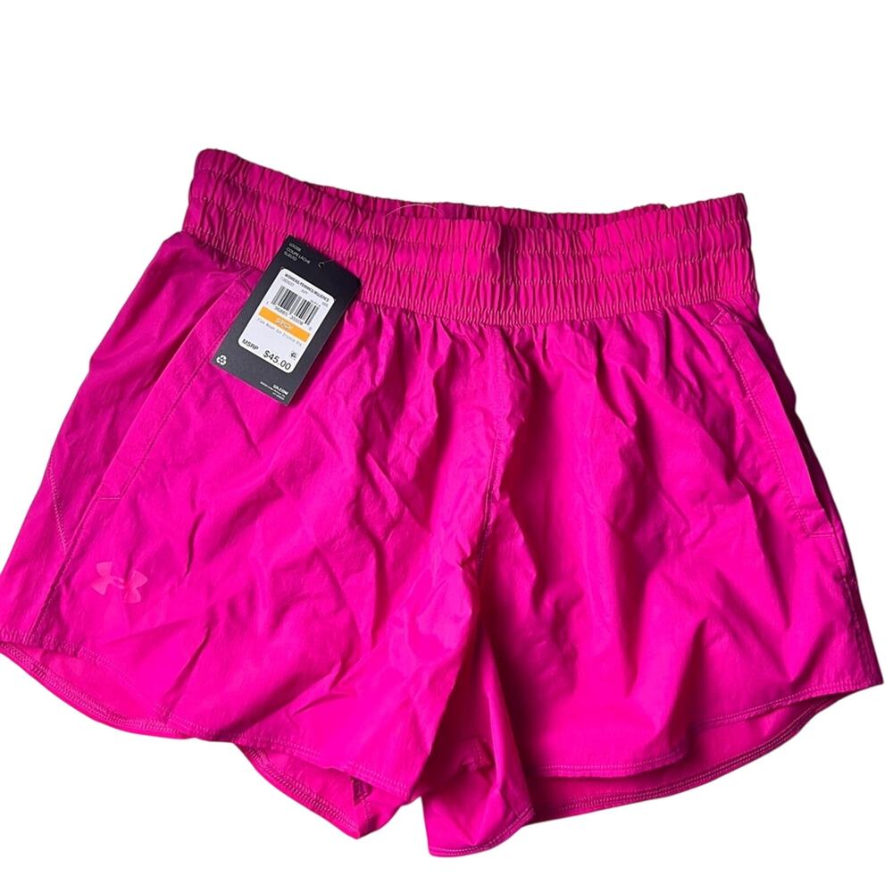 Under Armour Women’s  Woven Bright Pink  Crinkle Workout  Athletic Shorts NWT XS